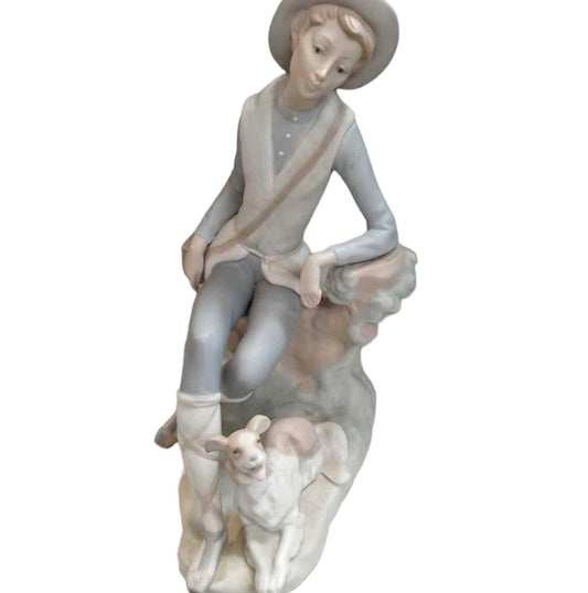 Vintage “Shepherd Boy With Dog” Figurine by Lladro