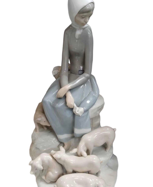 Vintage “Girl With Piglets” Figurine by Lladro